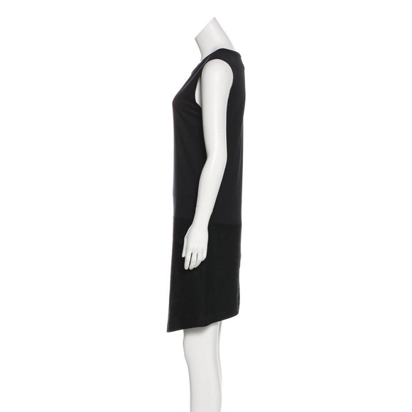 RAQUEL ALLEGRA | Lambskin & Silk Contrast Shift Dress in Black | M - Picture 3 of 13